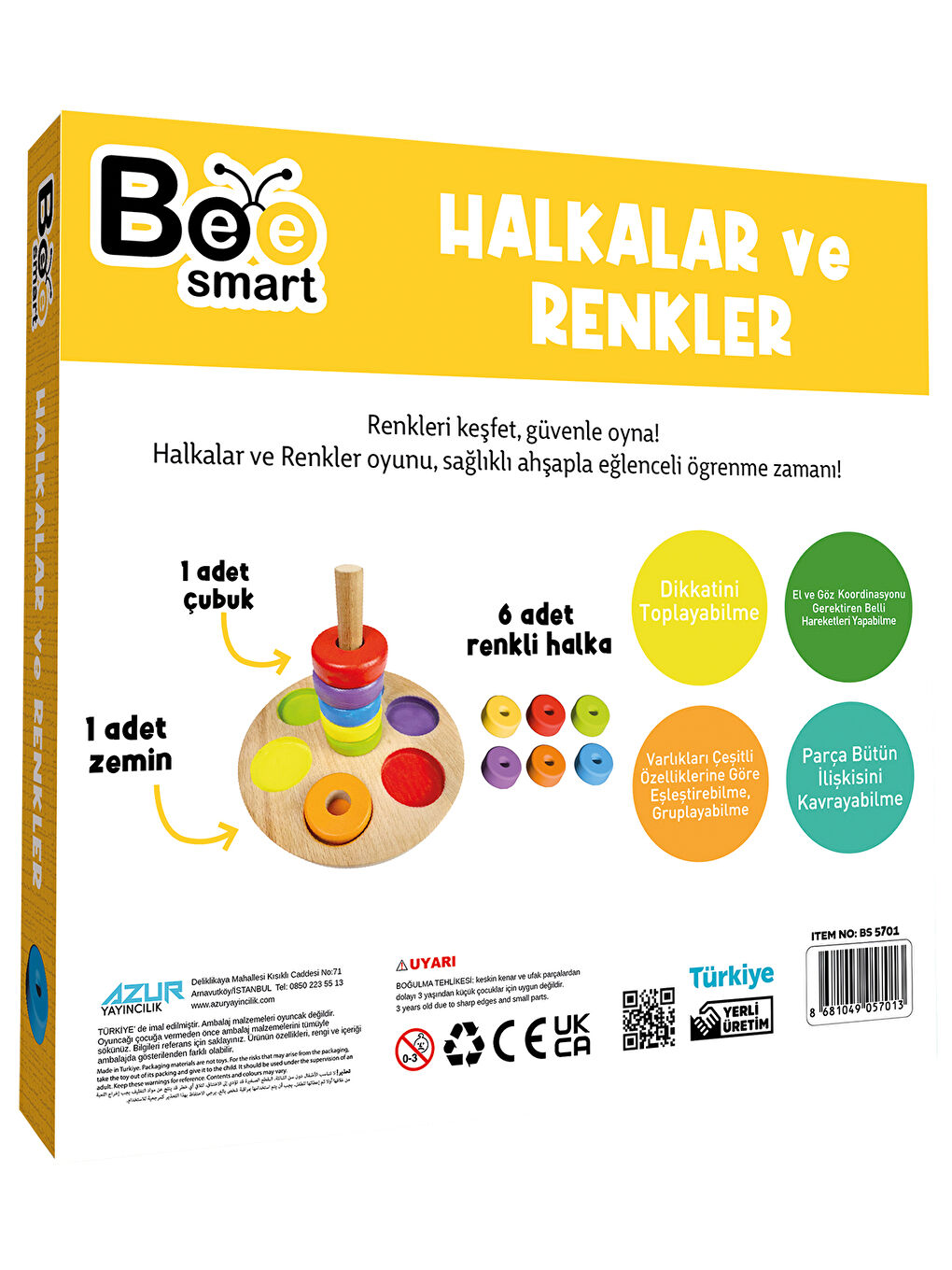 Ahşap Renkli Halkalar Eğitici Set-4