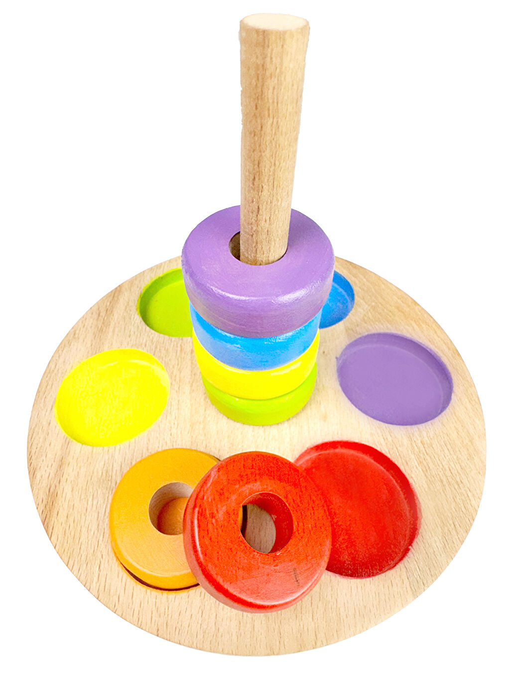 Ahşap Renkli Halkalar Eğitici Set-9