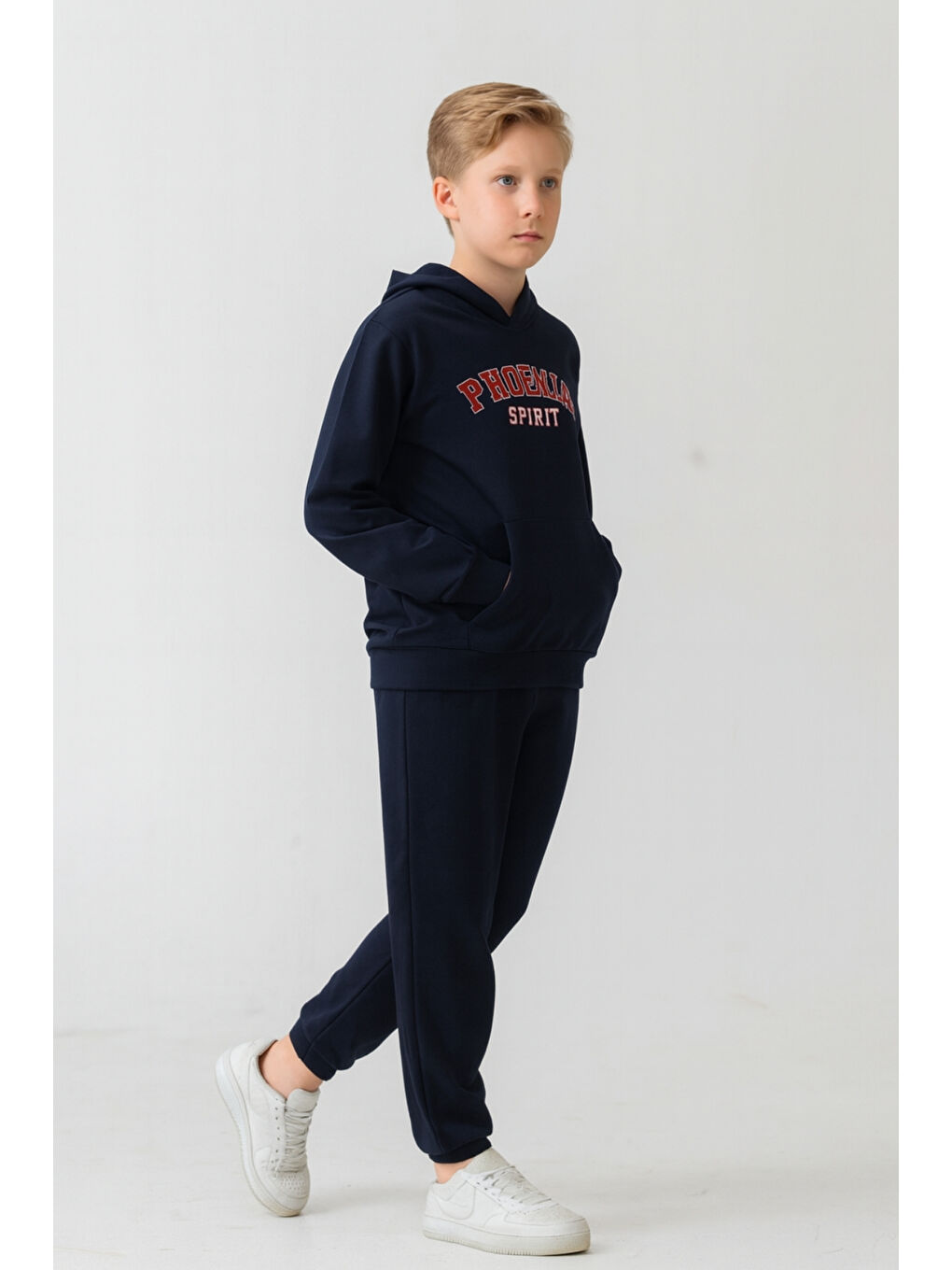Lacivert Erkek Çocuk Phoenix Sprit Baskılı Alt Üst Eşofman Takımı Ak7870-1