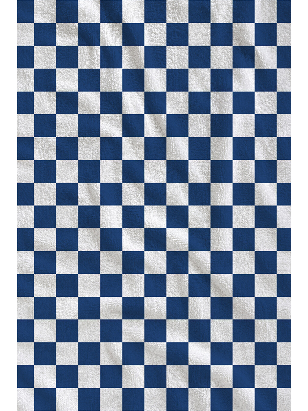 Lacivert Beyaz Dama Desenli 70x150 Cm Dijital Baskılı Plaj Ve Banyo Havlusu-1