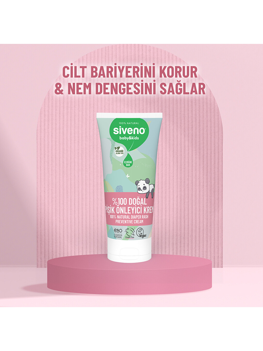 %100 Doğal Bebek Pişik Önleyici Krem Çinko PCA Hassas Hipoalerjenik Vegan Bakım Kremi 50 ml-5