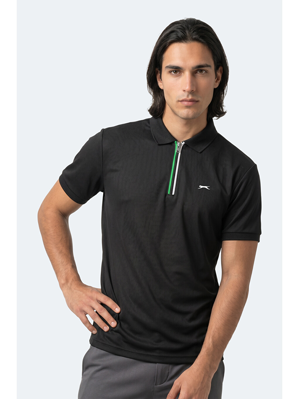 KENSHIN Erkek Polo Yaka Siyah Tişört-3