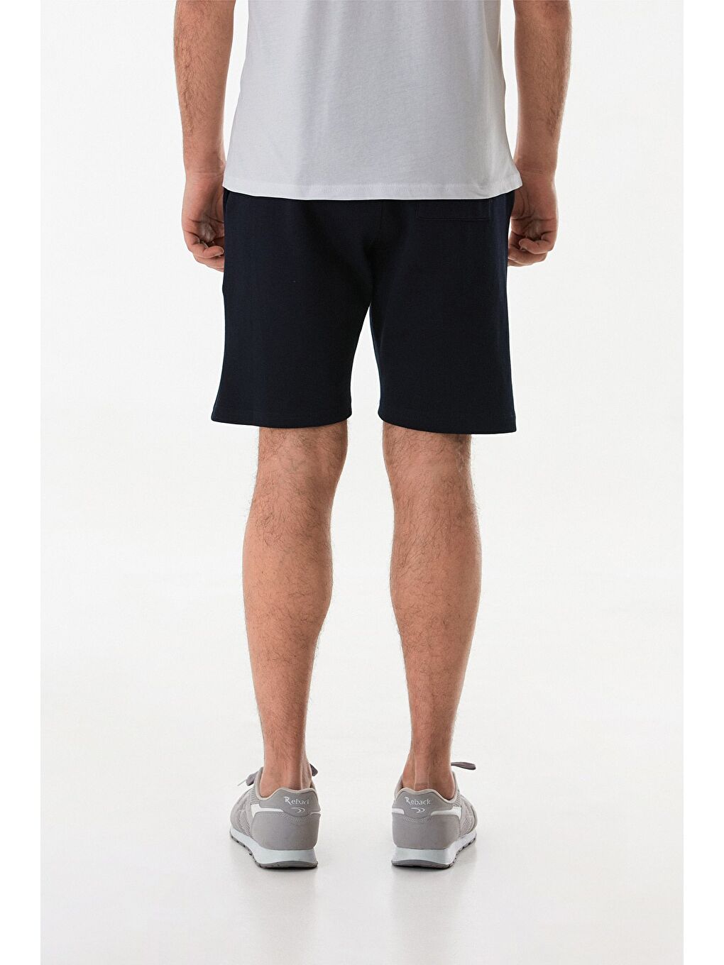 Lacivert A Nakışlı Beli Bağlamalı Cepli Şort-3