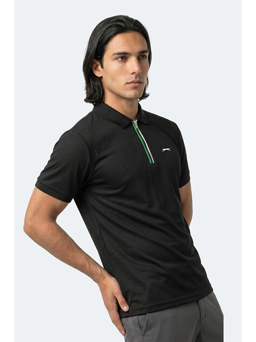 KENSHIN Erkek Polo Yaka Siyah Tişört-6