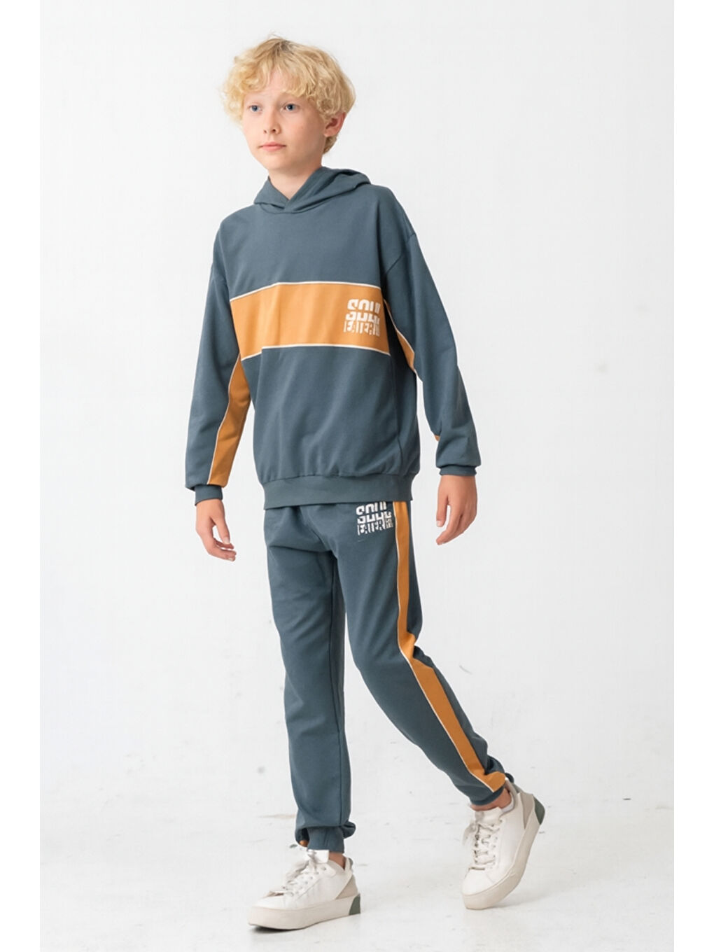 Mavi Erkek Çocuk Soul Fater Baskılı Alt Üst Eşofman Takımı Ak7882-3