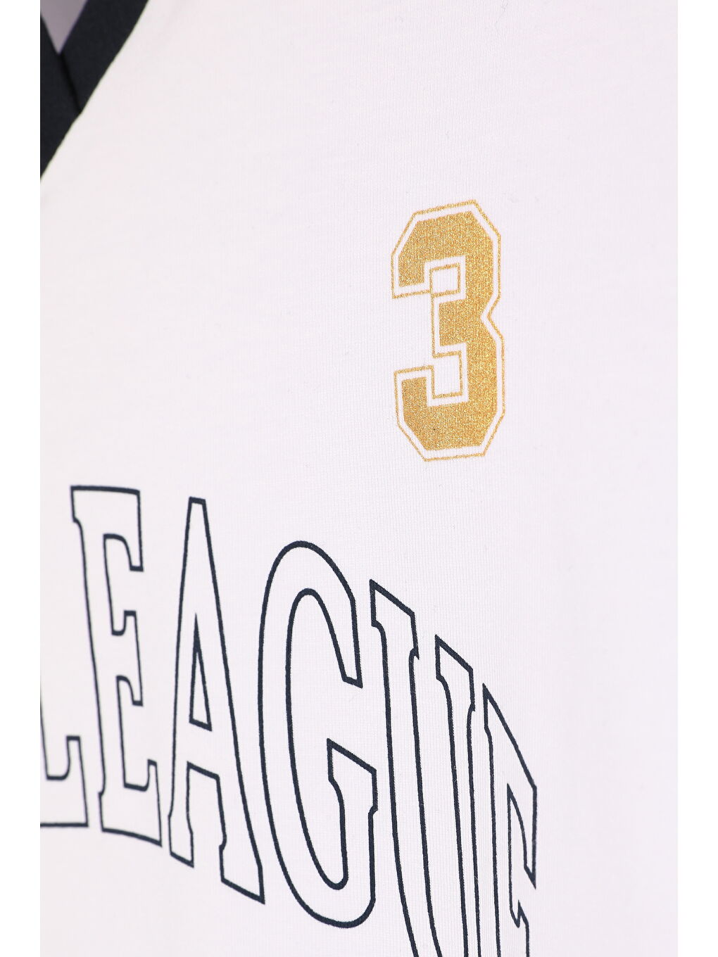 Paris Yazı Baskılı Polo Yaka Crop Tişört Beyaz-2