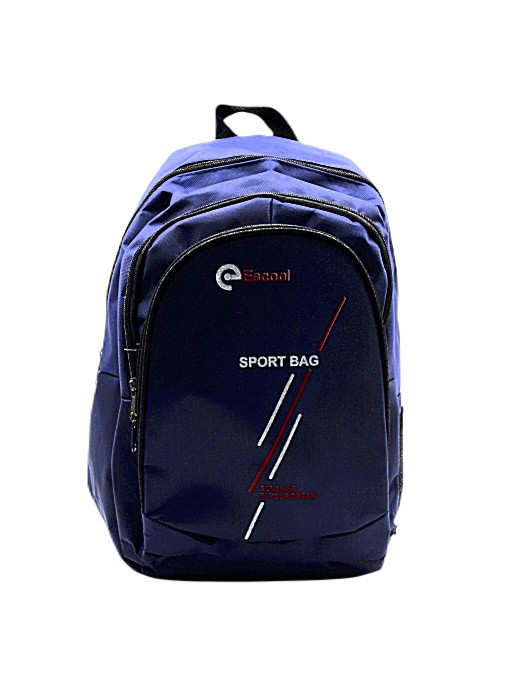 3 Bölmeli Sport Bag Okul Sırt Çantası Çizgi Baskılı Lacivert KOD:702
