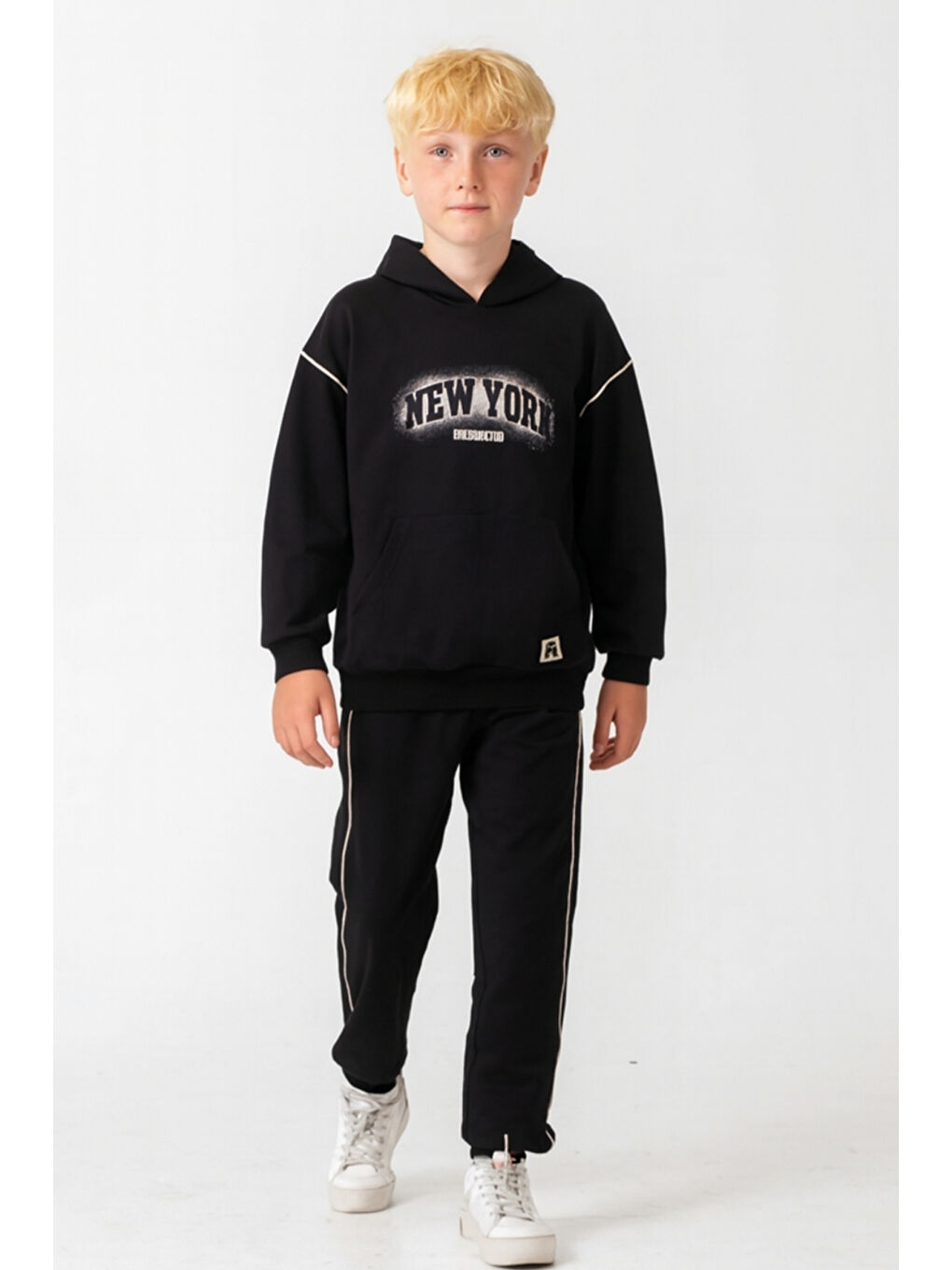 Siyah Erkek Çocuk New York  Baskılı Alt Üst Eşofman Takımı Ak7886