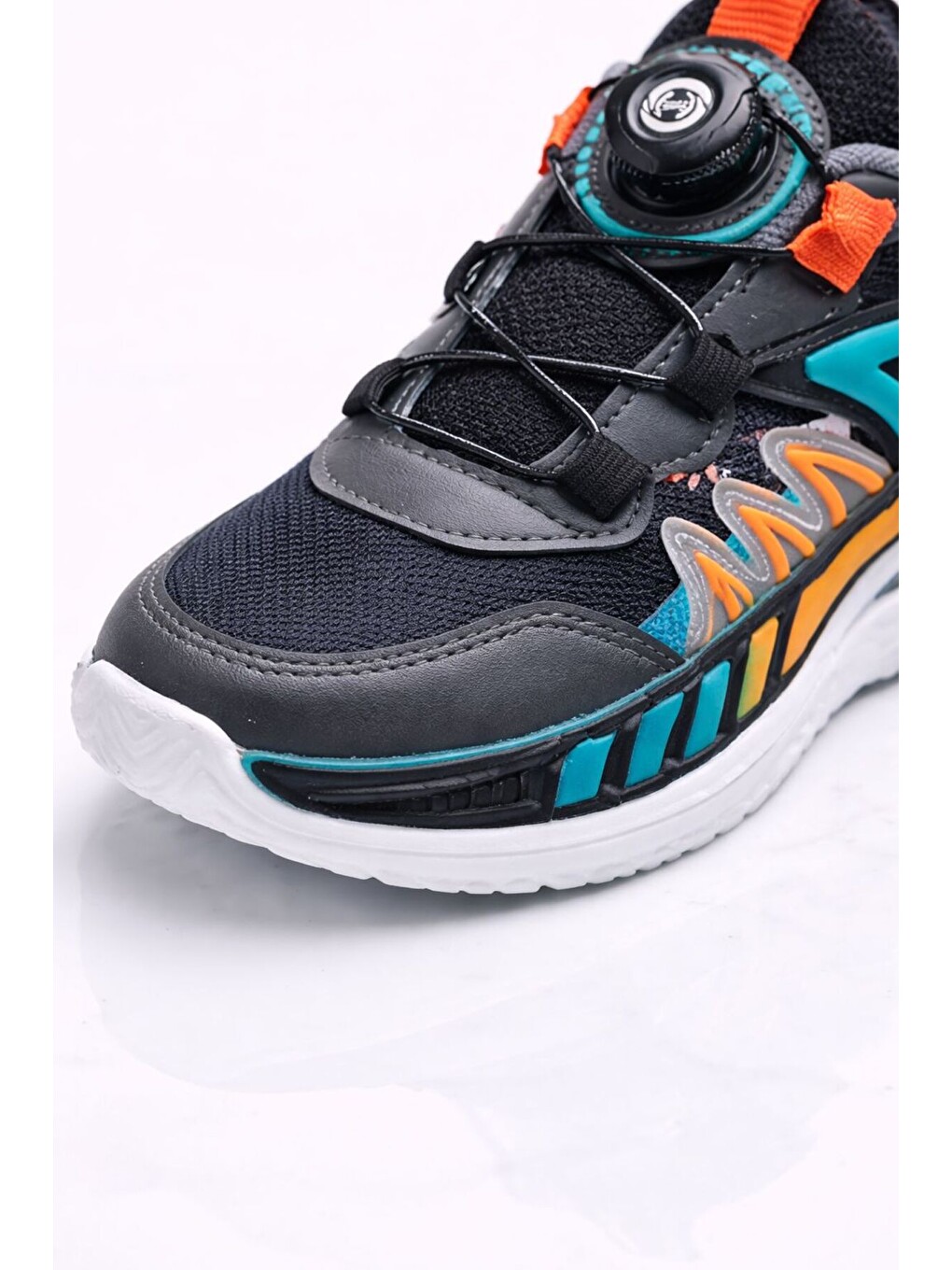 Gri Erkek Boa Bağcıklı Mekanik Sıklamı Sistemli Sneaker Hafif Taban Spor Ayakkabı-3
