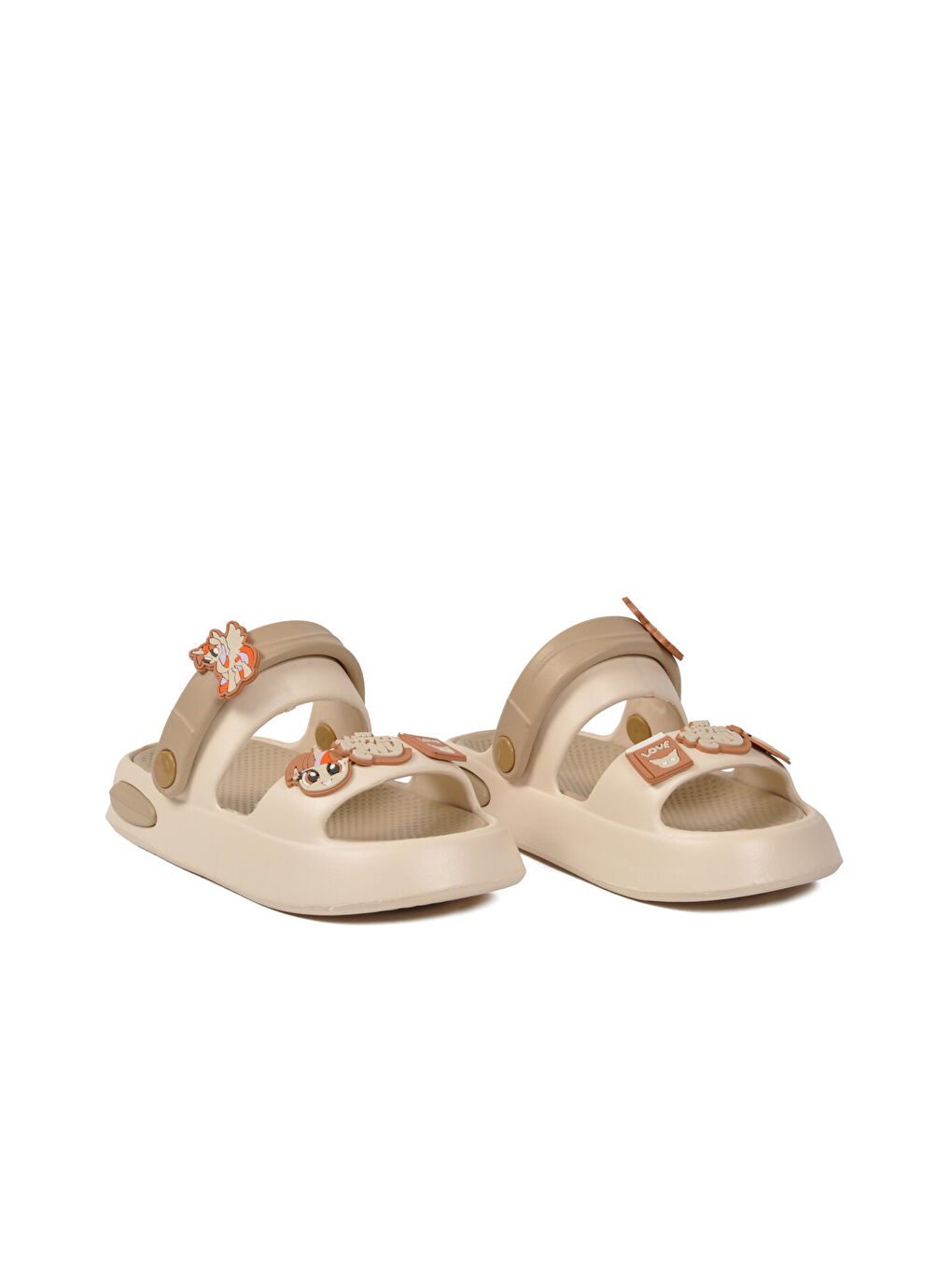 Ekru Hafif Esnek Eva Taban Unisex Çocuk Terlik 4505 F-P-1