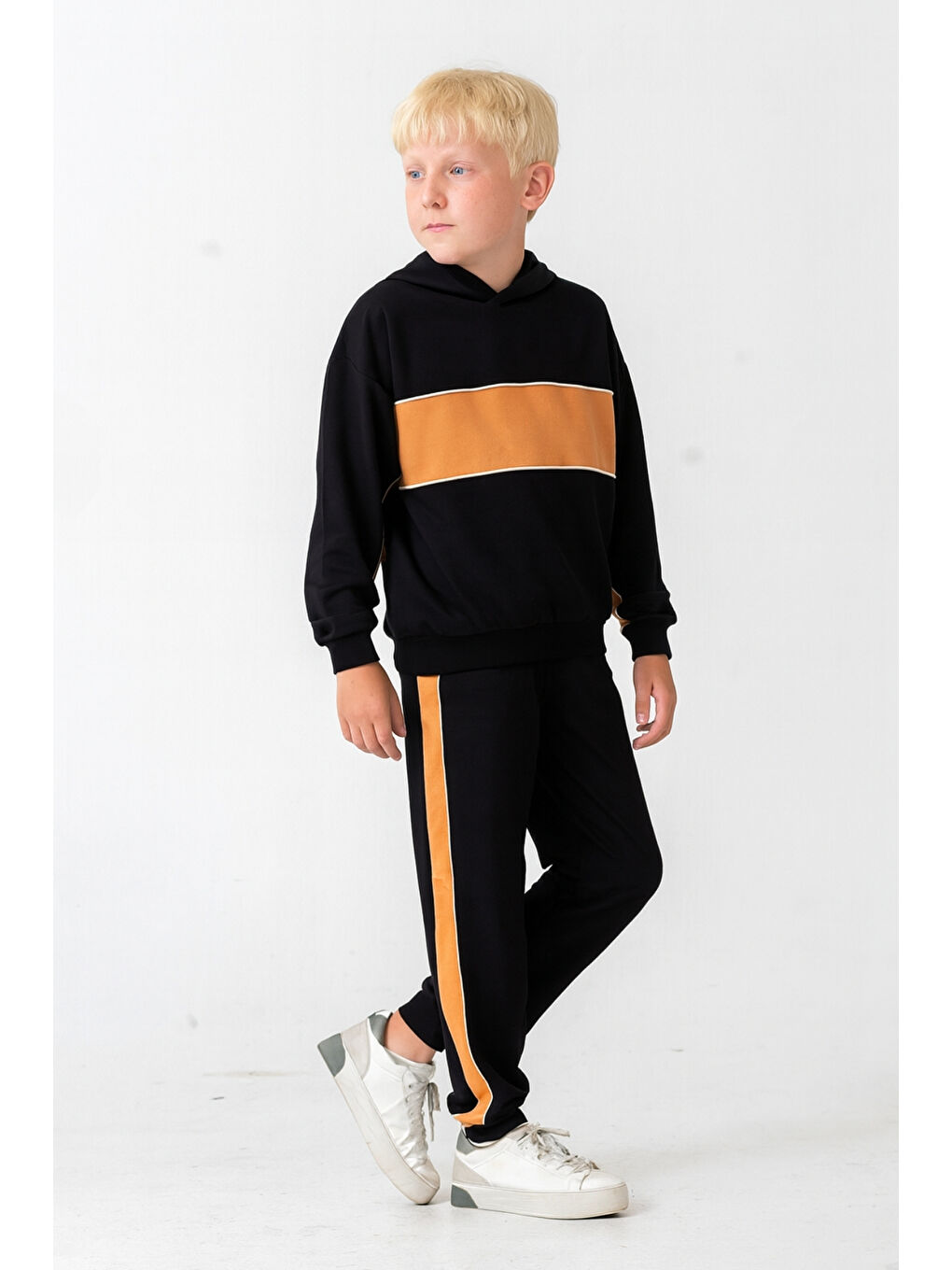 Siyah Erkek Çocuk Soul Fater Baskılı Alt Üst Eşofman Takımı Ak7882-3