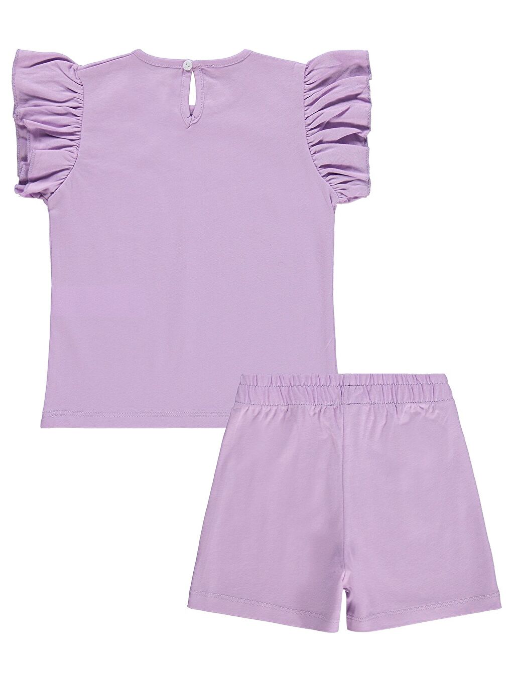 Girls Malibu Baskılı Şortlu 2-5 Yaş Takım - Lila-1