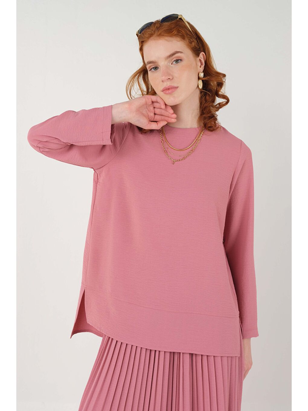 Lila Basic Bluz Leylak-3