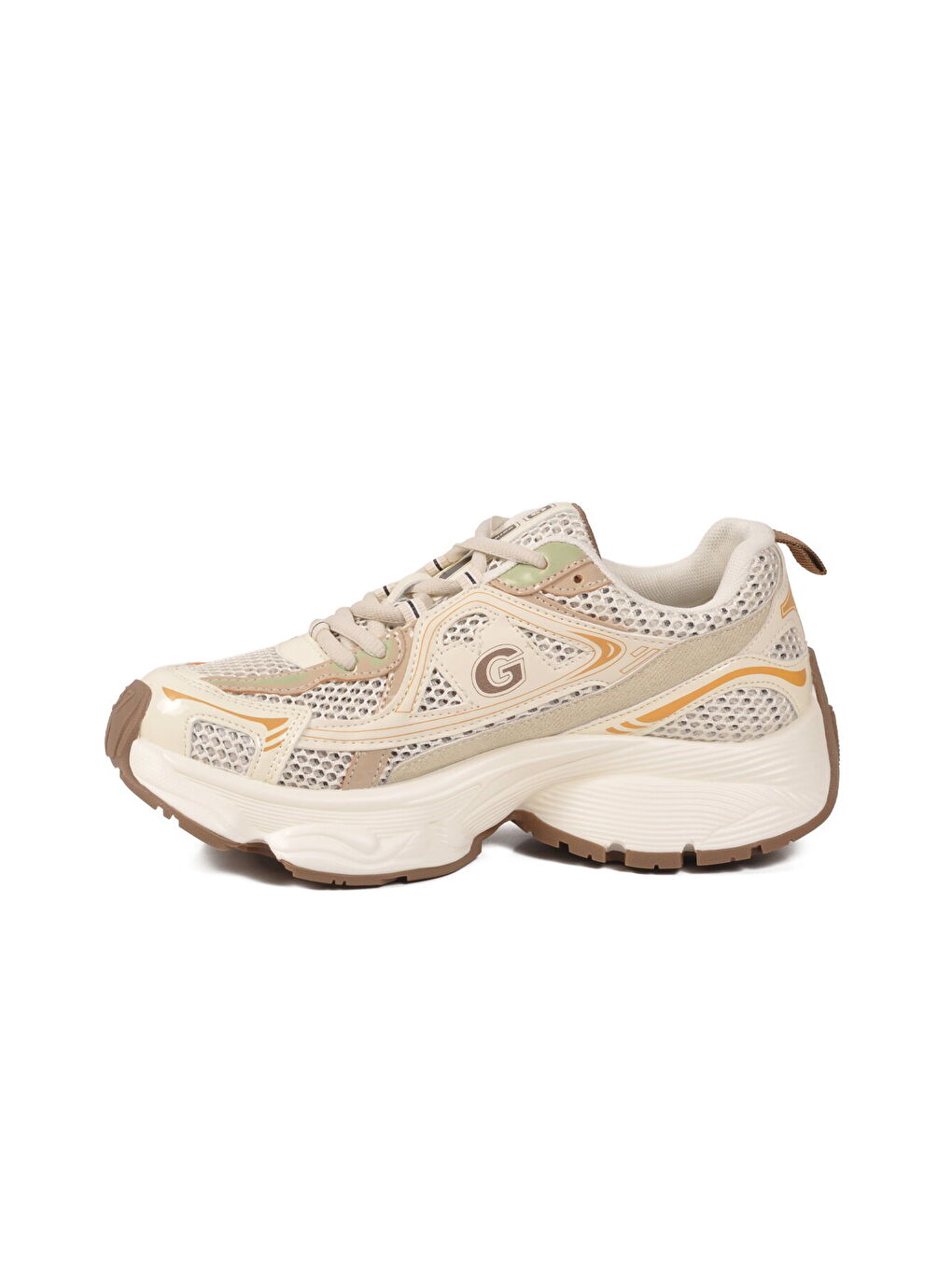 Bej Fileli Hafif Bağcıklı Kadın Spor Ayakkabı 26Y353 G-3