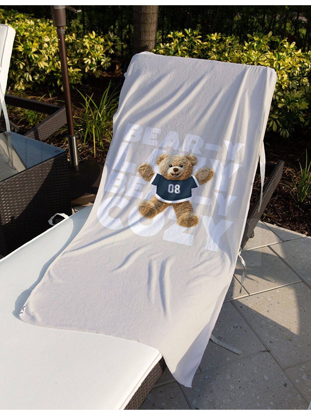Karışık Özel Tasarım Teddy Bear Desenli Hızlı Kuruyan 75x150 Cm Plaj Havlusu – Baskılı-2