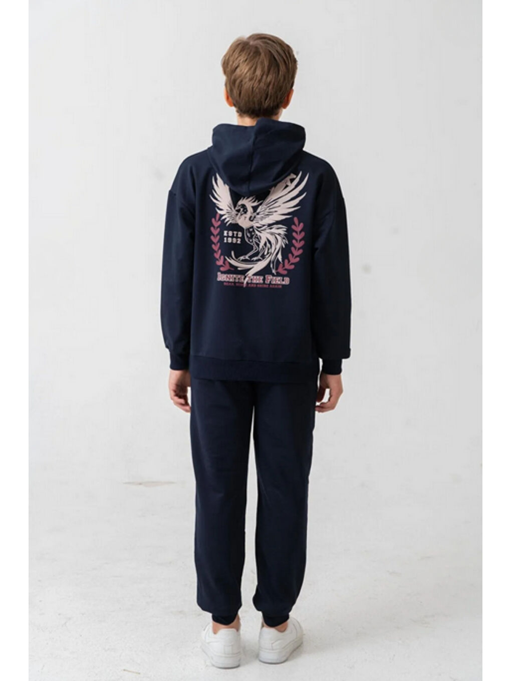 Lacivert Erkek Çocuk Phoenix Sprit Baskılı Alt Üst Eşofman Takımı Ak7870-4