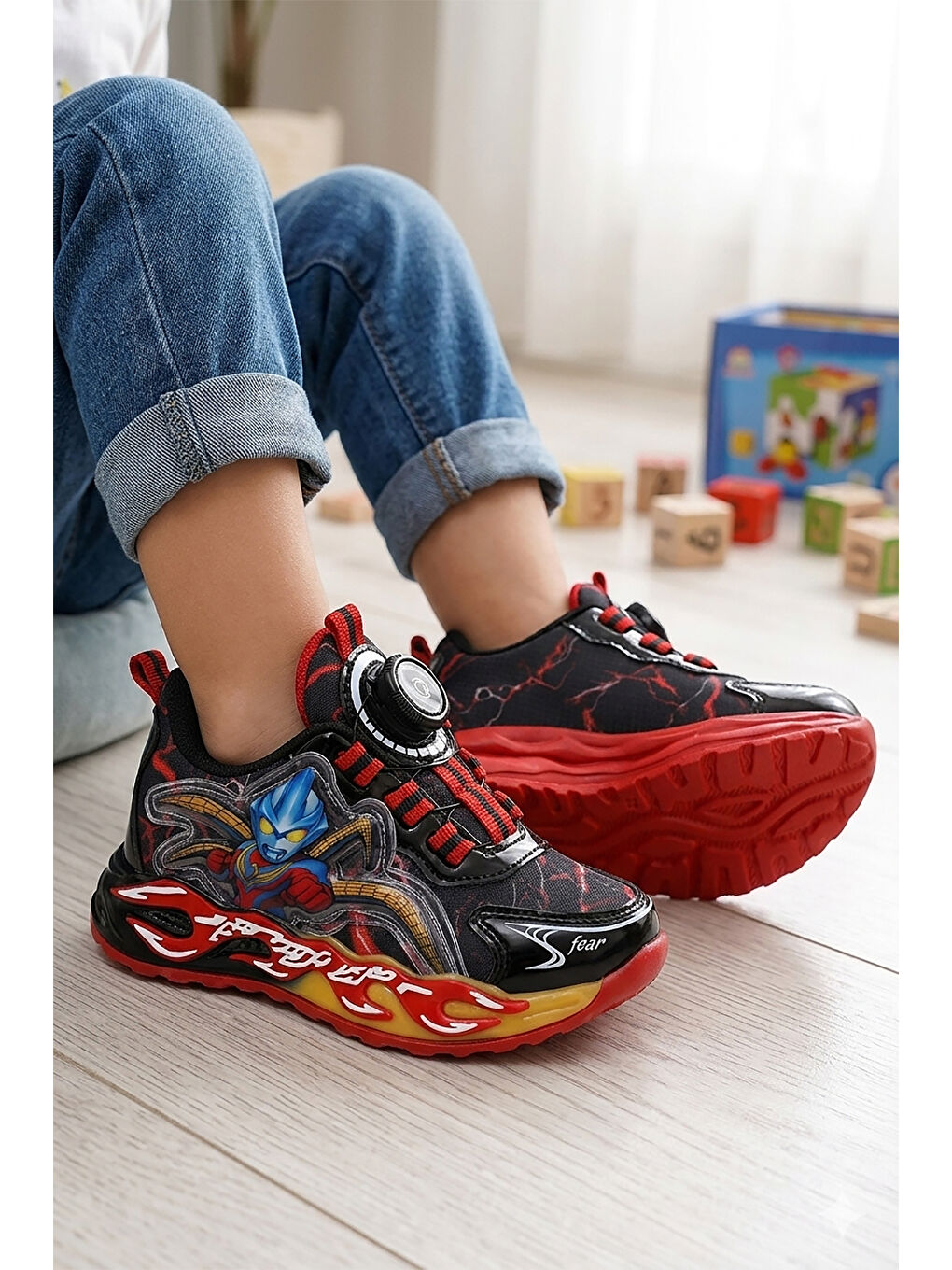 Siyah Gerra Hafif Taban Bağcık Mekanizmalı Erkek Çocuk Spor Ayakkabı-2