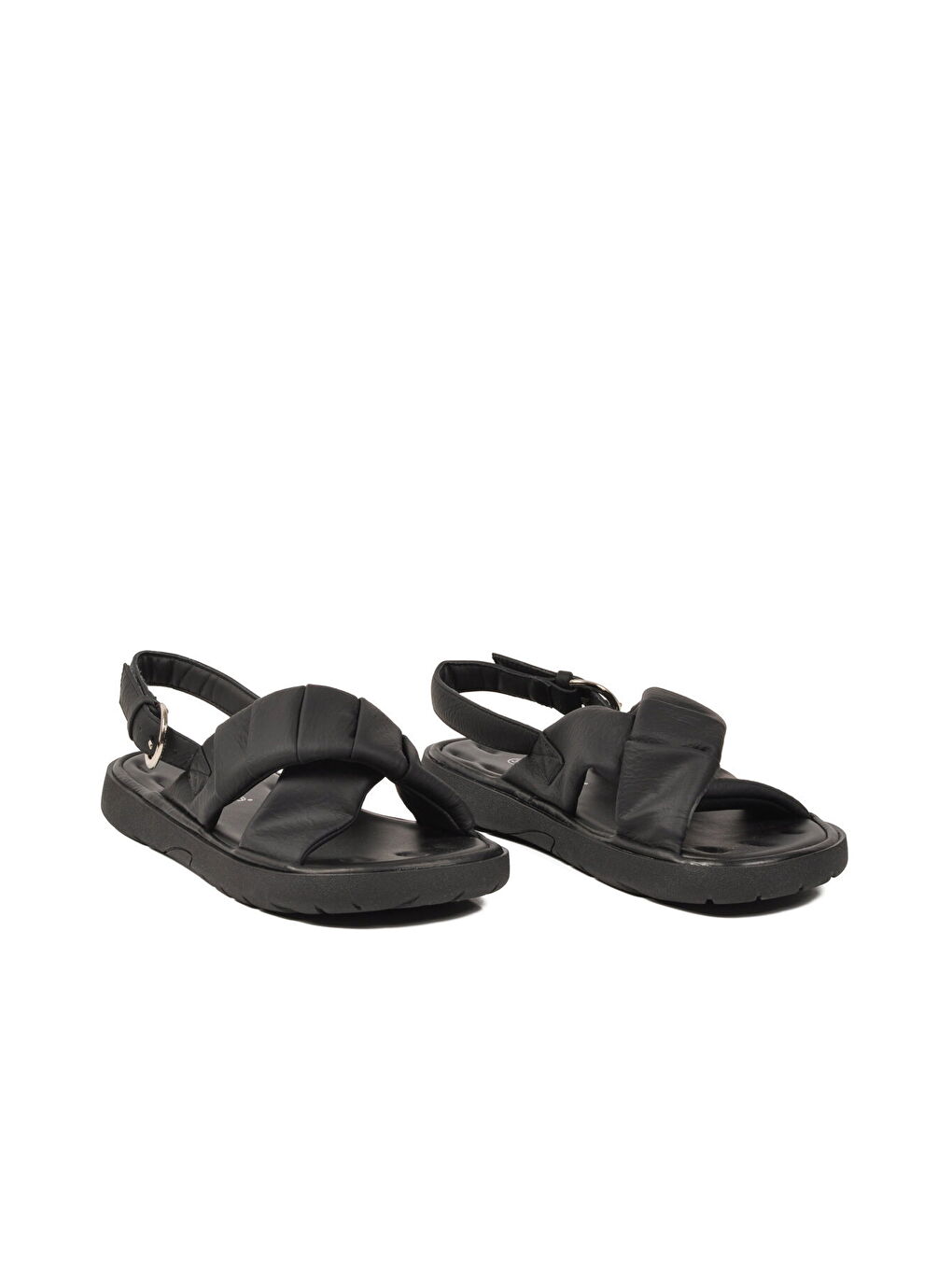 Siyah Bantlı Hafif Yumuşak Tabanlı Kadın Sandalet 26Y461 G-2