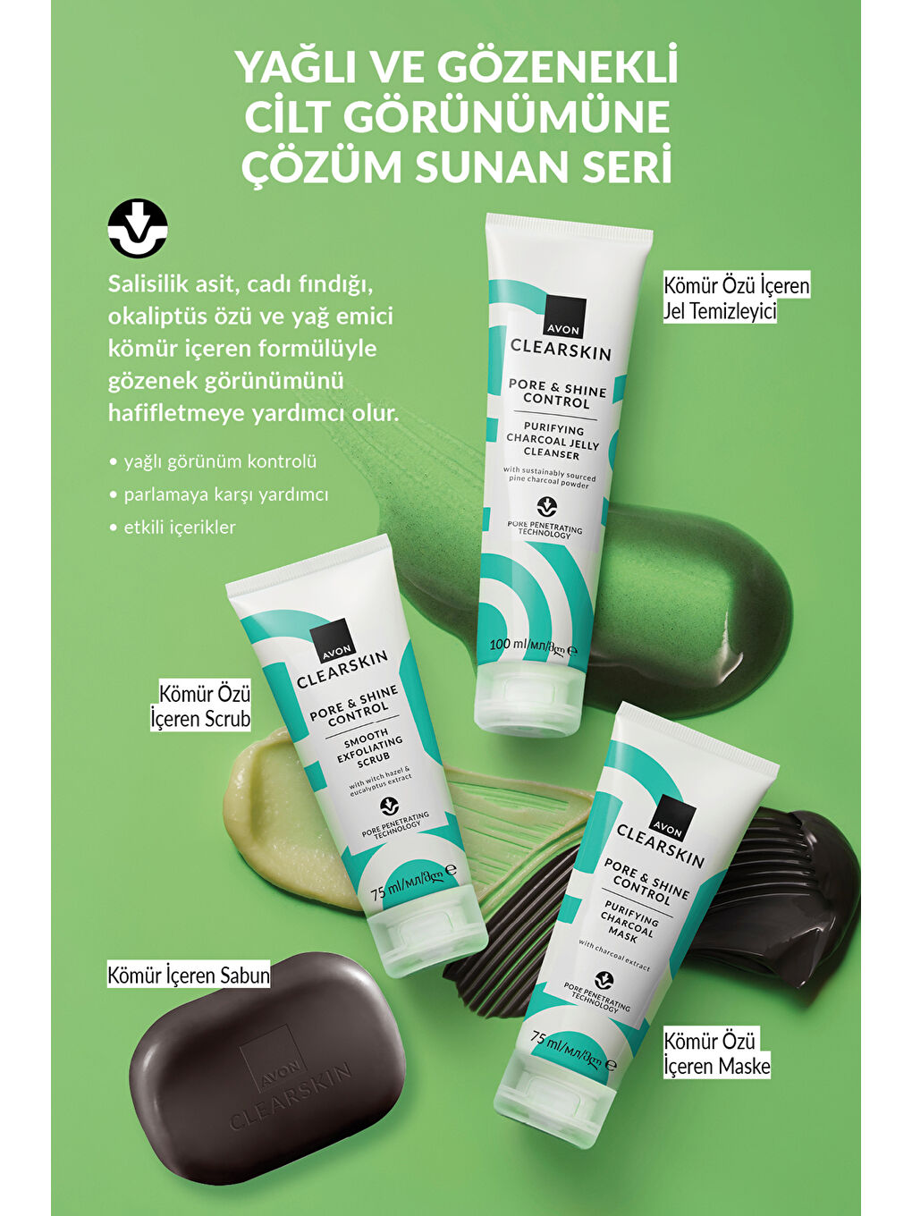 Clearskin Pore & Shine Control Smooth Yüz İçin Arındırıcı Scrub 75 Ml.-2