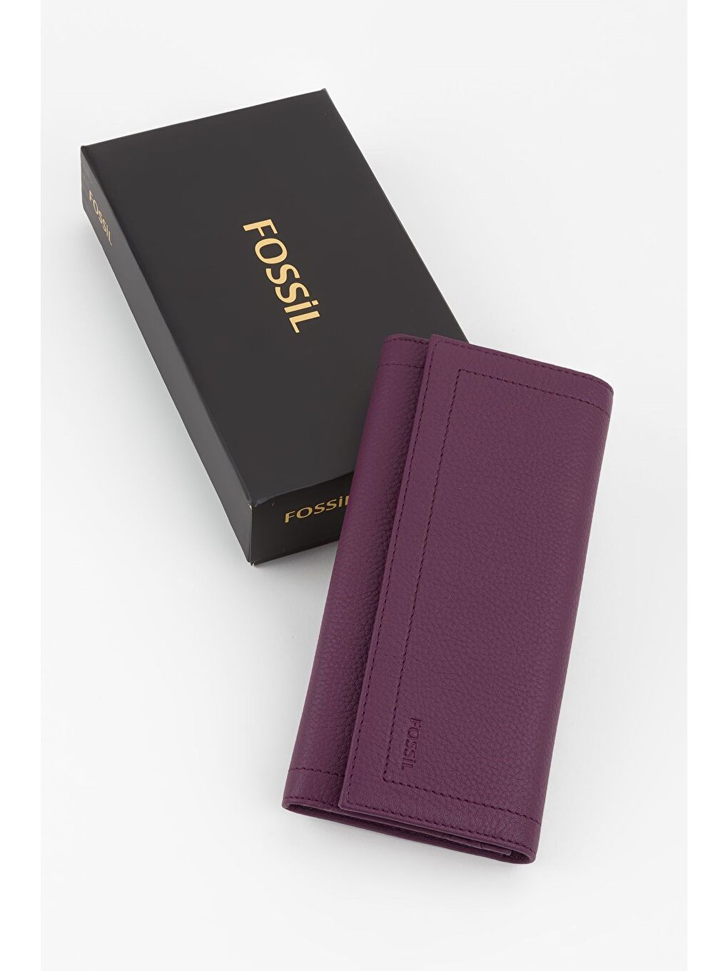 Mürdüm Kutulu Hakiki Deri Buz Mavi Kadın El Portföyü Uzun Cüzdan-5