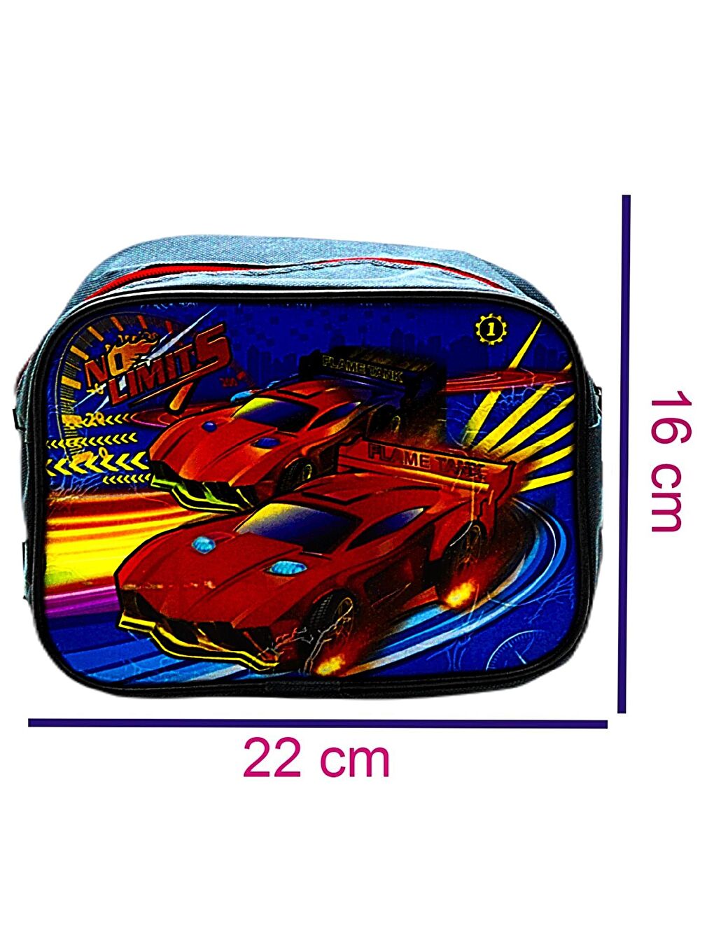 2 Bölmeli Yarış Arabası Okul Sırt Çantası Ve Beslenme Çantası Mavi KOD:1309-5
