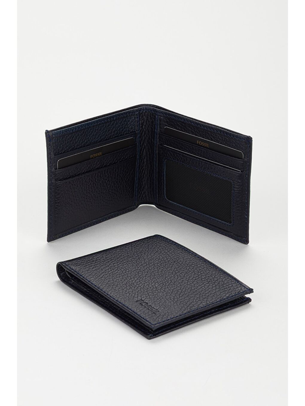 Lacivert Kutulu Hakiki Deri Ekstra Basic Yatay Erkek El Portföyü Cüzdan