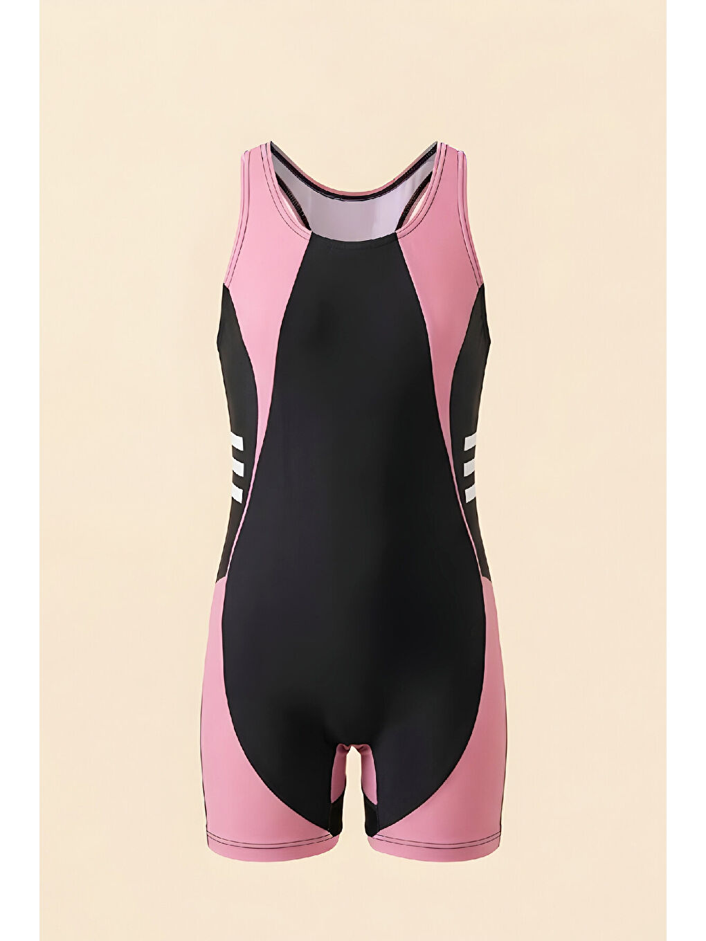 Siyah Kız Çocuk Tek Parça Yüzücü Mayo 5-16 Yaş 12582N