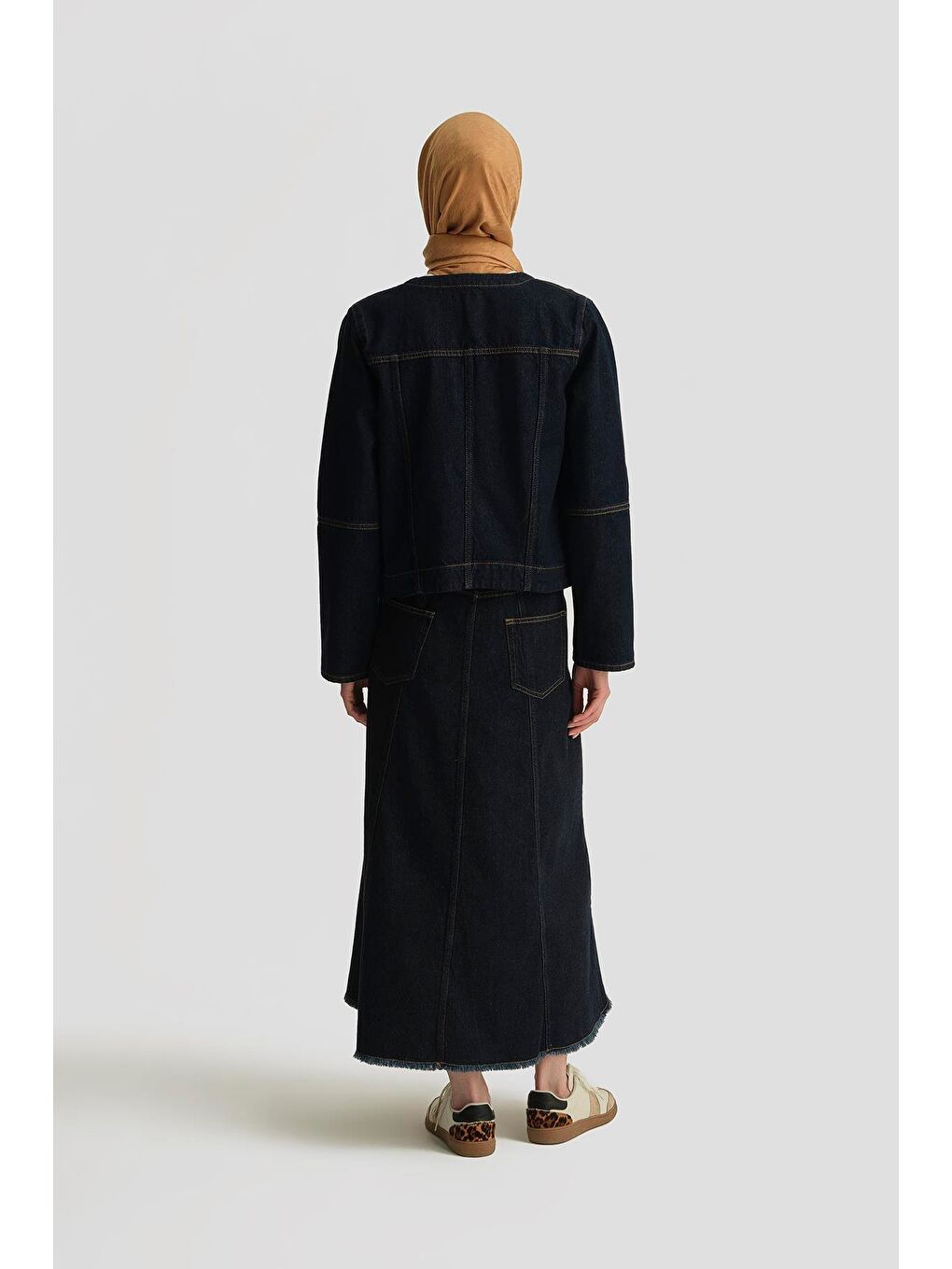 Dikiş Detaylı Ceket 25Yd9118 Koyu Lacivert-4