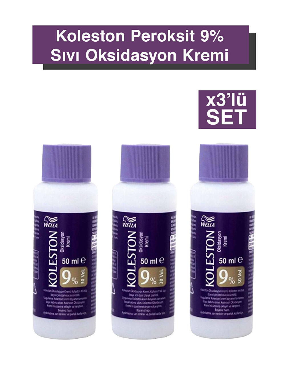 Wella Renksiz Koleston Peroksit 9% Sıvı Oksidasyon Kremi 3x'li