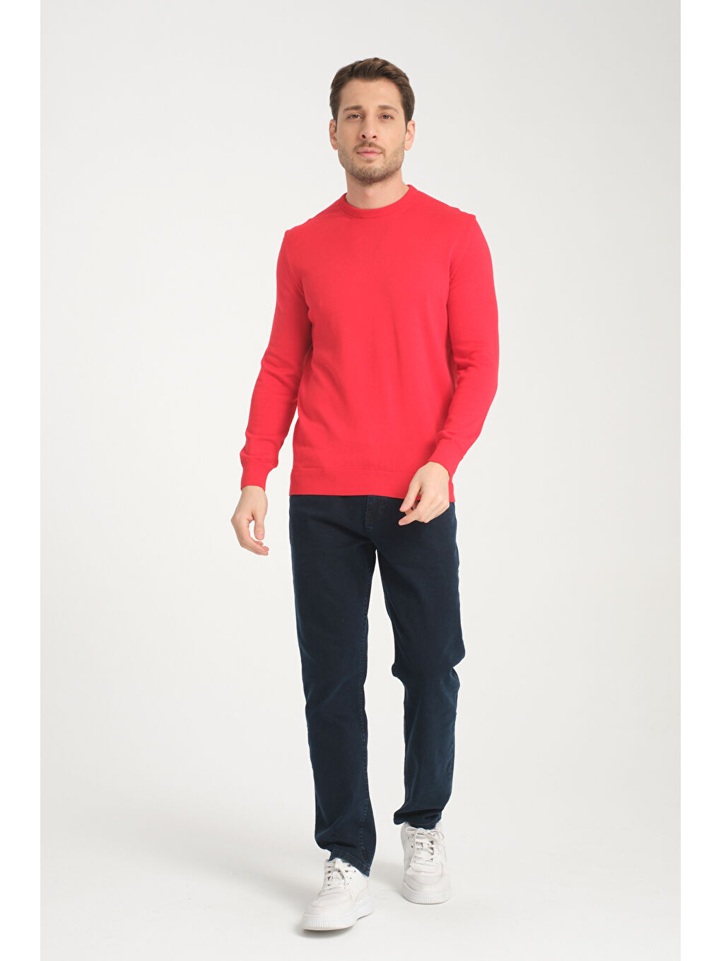 Kırmızı Bisiklet Yaka Erkek Kazak 1001-1