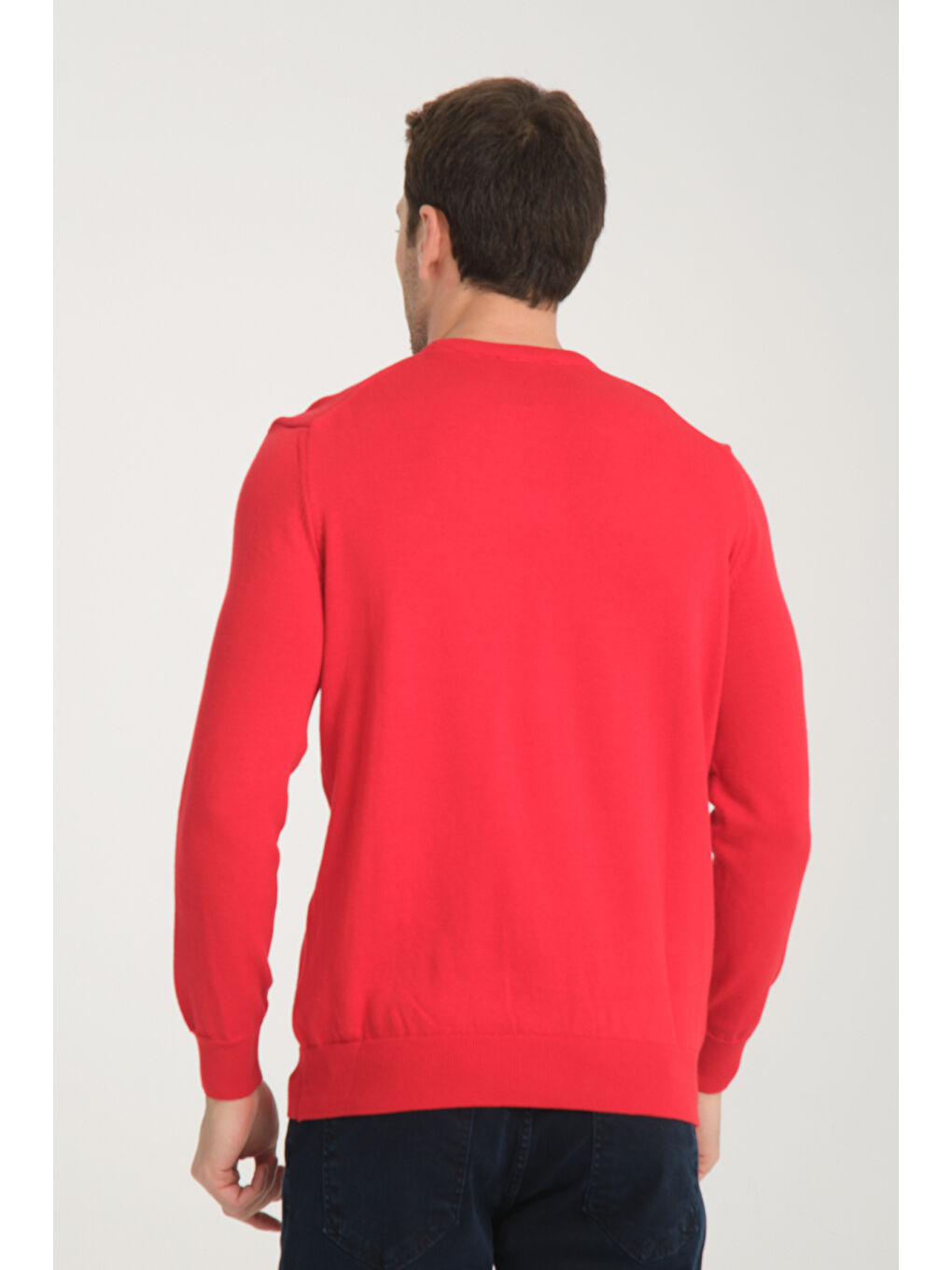 Kırmızı Bisiklet Yaka Erkek Kazak 1001-3