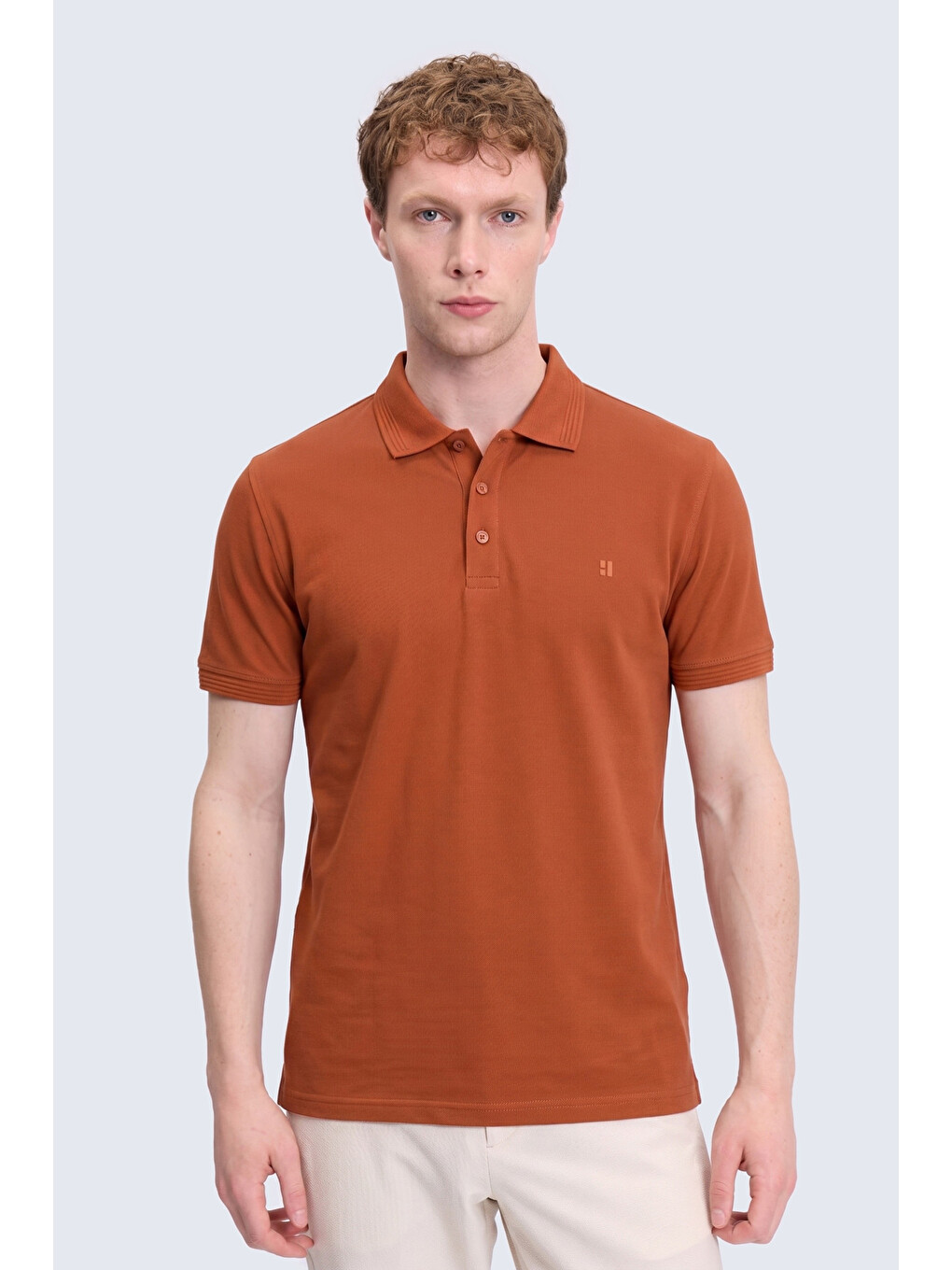 Turuncu Regular Fit Polo Yaka 100% Pamuk Tişört
