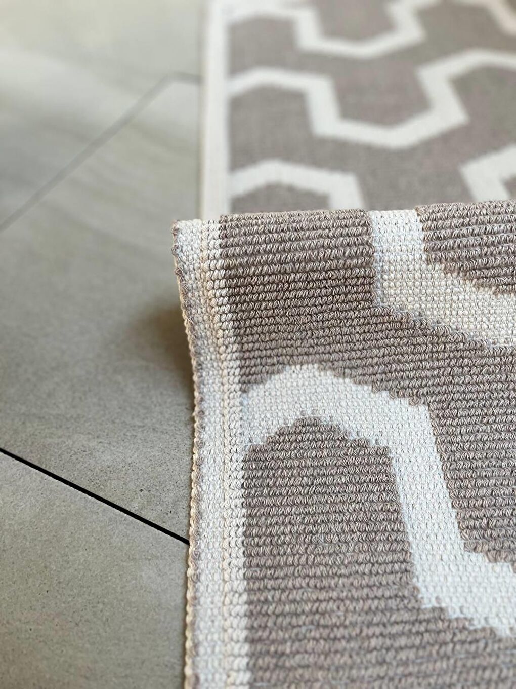 Bej Dome Doğal Pamuklu 2'li Banyo Paspas Seti 60x100+50x60 Cm - Taş-4