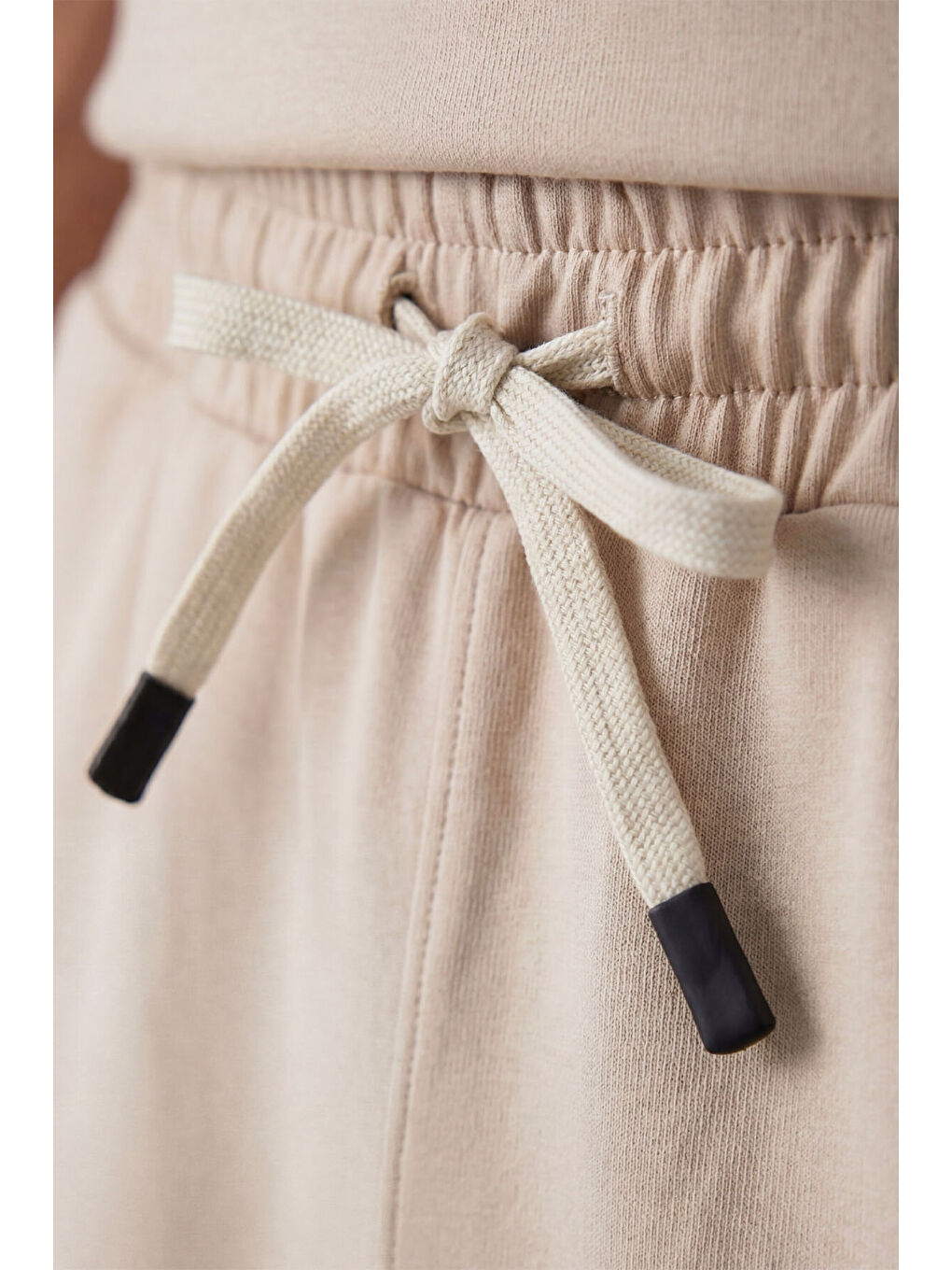 Bej Oversize Fit Basic Erkek Şort Takım - 85292-4