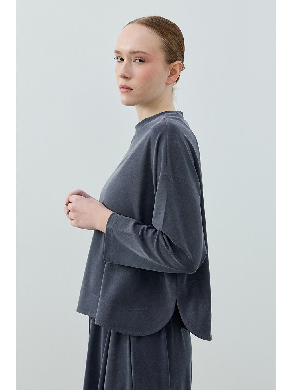 Basic Bambu Pantolonlu Takım 1804 İndigo-1