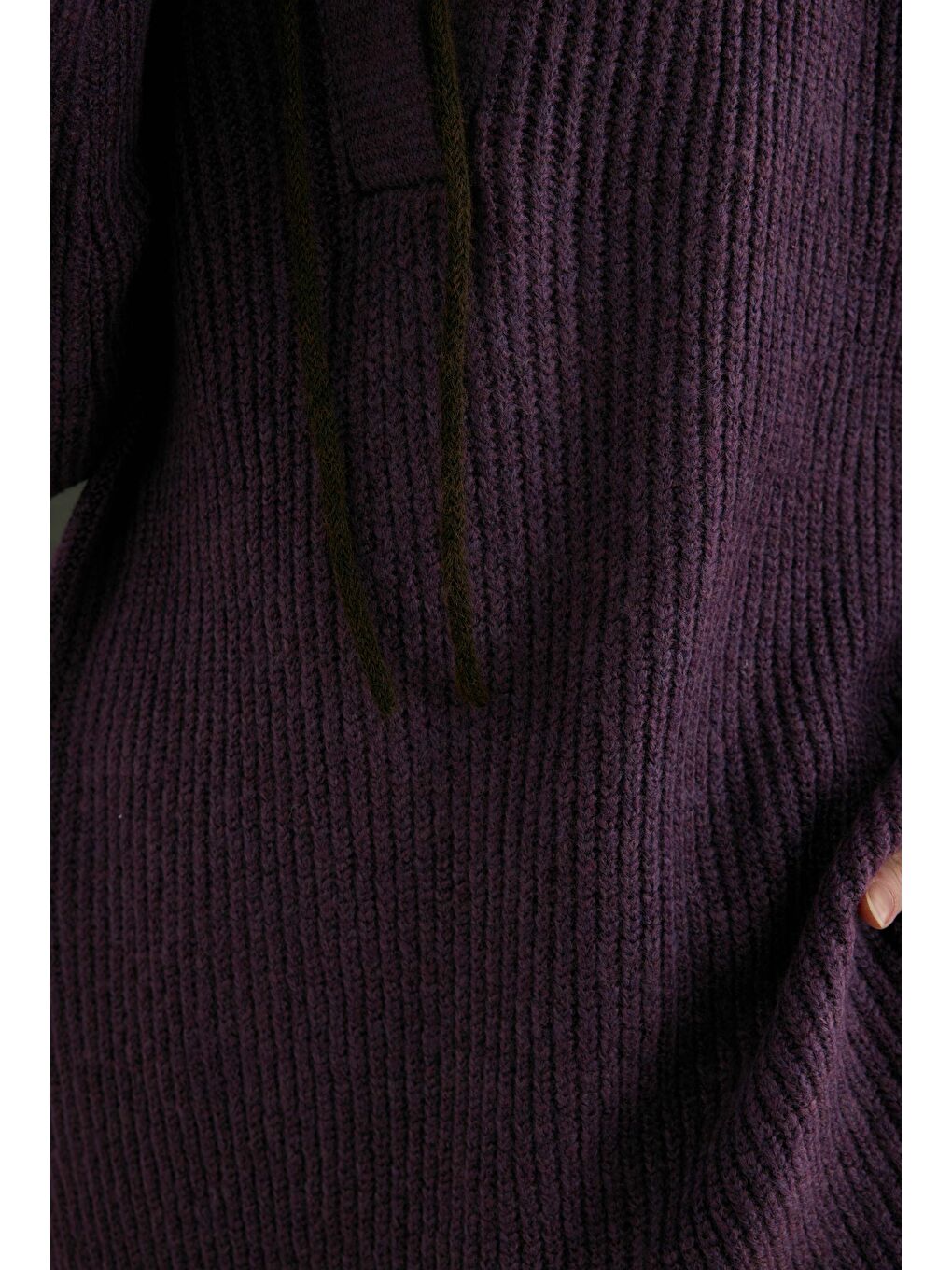 Mor Uzun Polo Yaka Kazak Menekşe-4