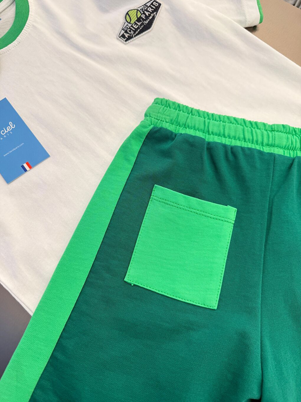 Karışık Erkek Çocuk Pamuklu Yeşil Şortlu T-Shirt Takım-2
