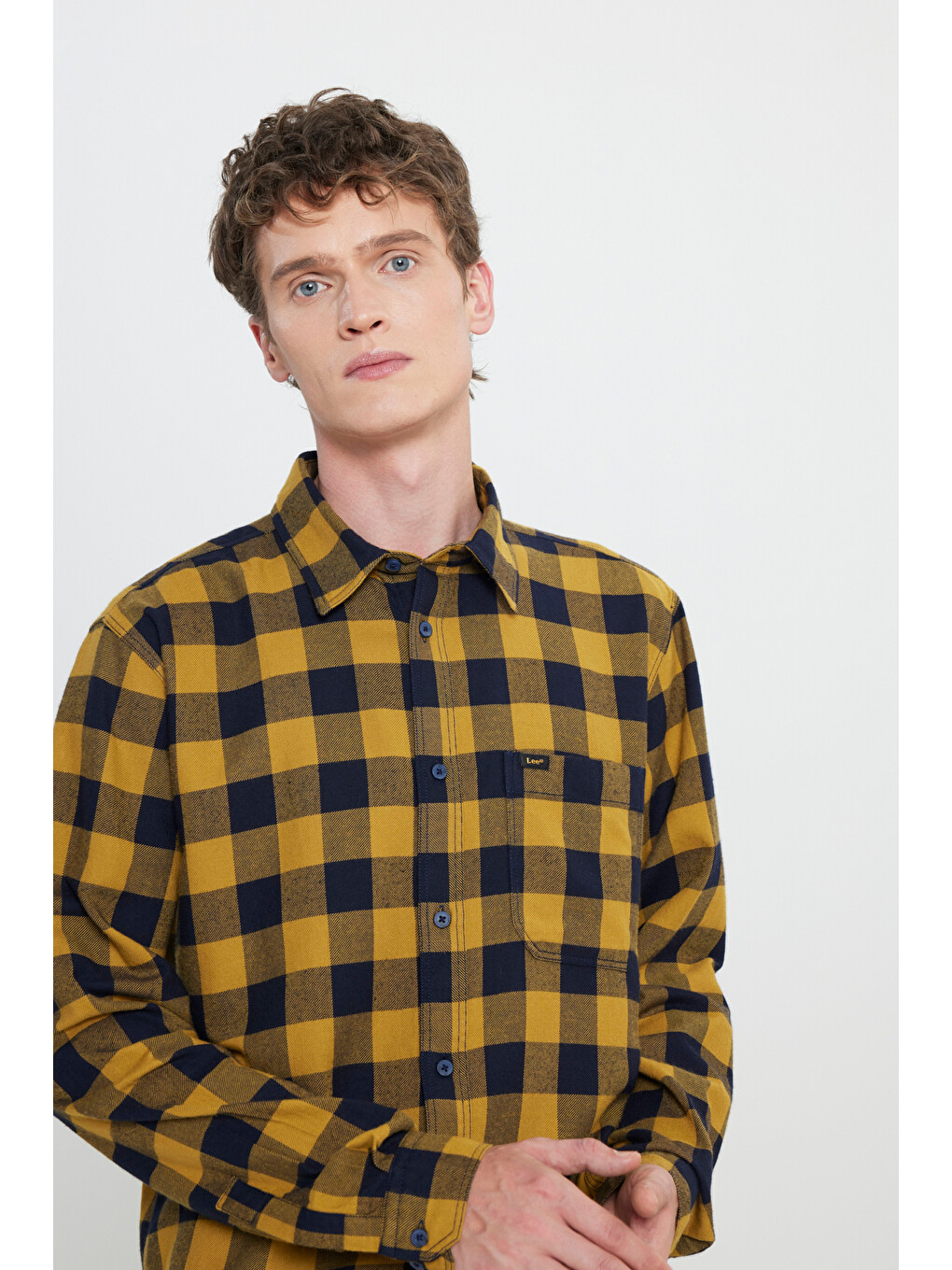 Regular Fit Normal Kesim %100 Pamuk Sarı Gömlek Ceket-3