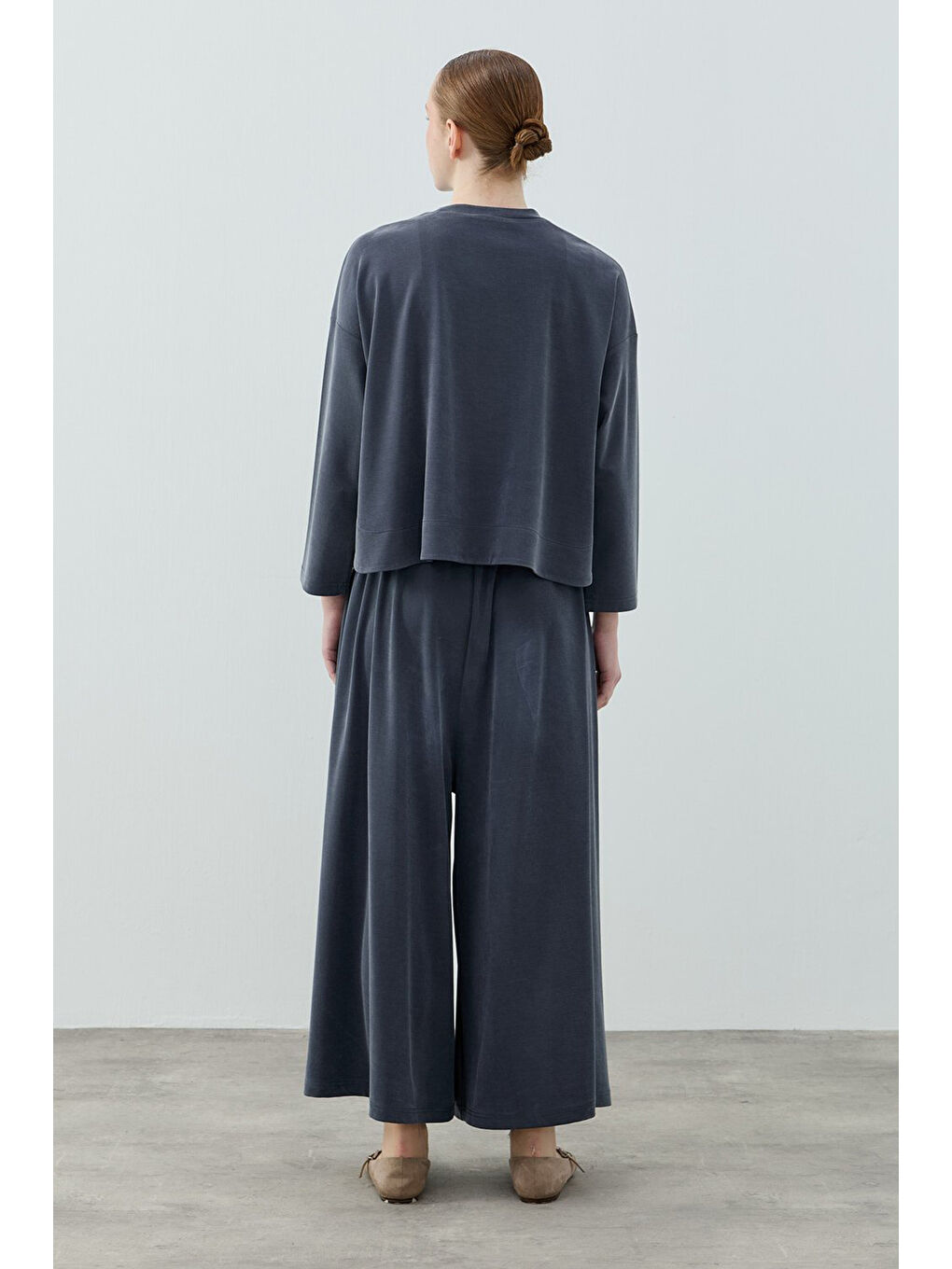 Basic Bambu Pantolonlu Takım 1804 İndigo-2