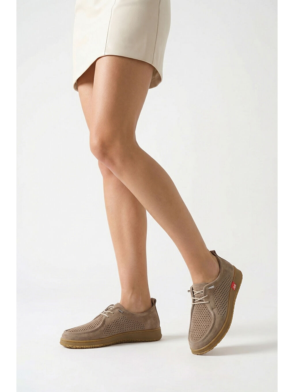 Bej Dorette Hakiki Deri Konfor Kadın Klasik Ayakkabı-6