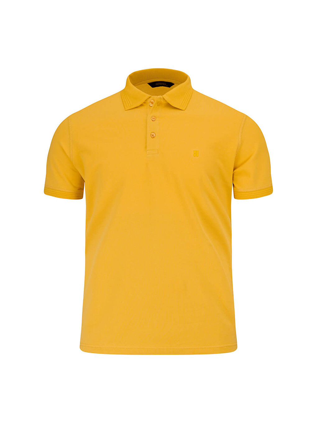 Kahverengi Sarı Regular Fit Polo Yaka 100% Pamuk Tişört-1