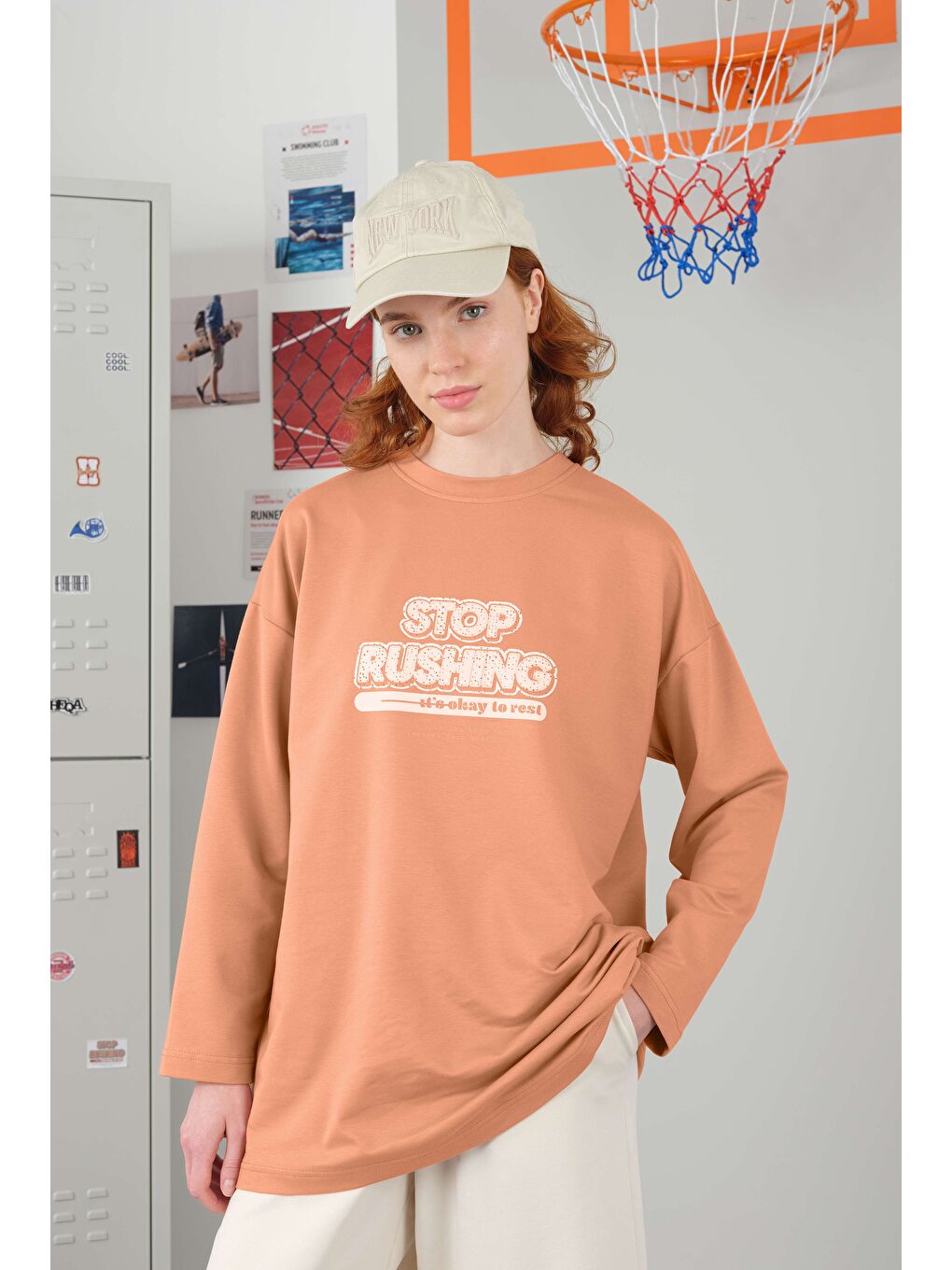 Turuncu Bisiklet Yaka Tişört 70 cm Pastel Somon