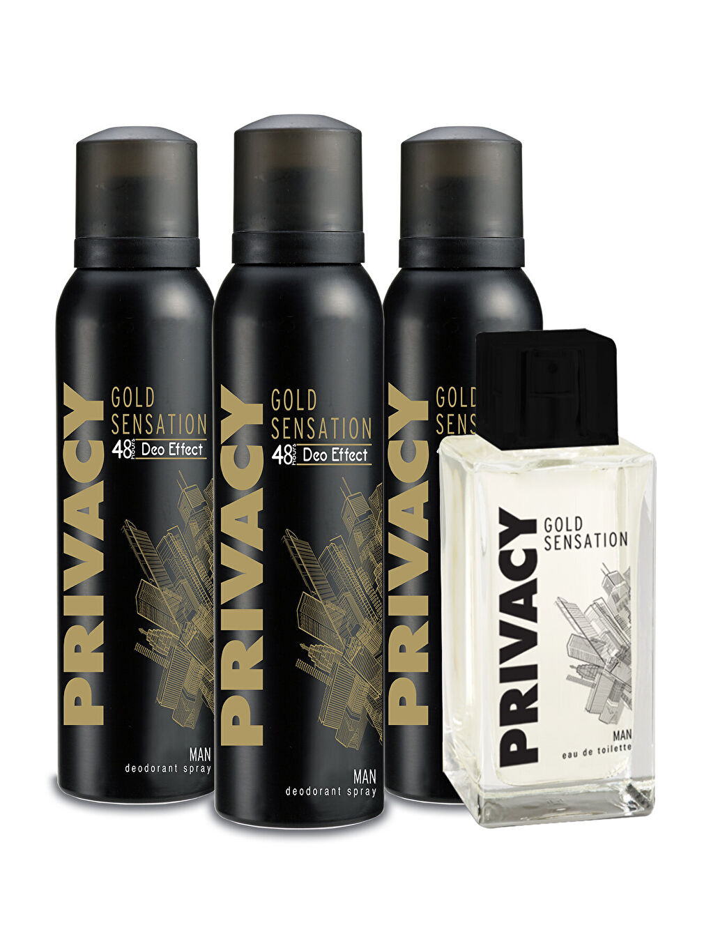 Privacy Beyaz Privacy Gold Man EDT Parfüm 100 ml Deodorant 3x150 ml