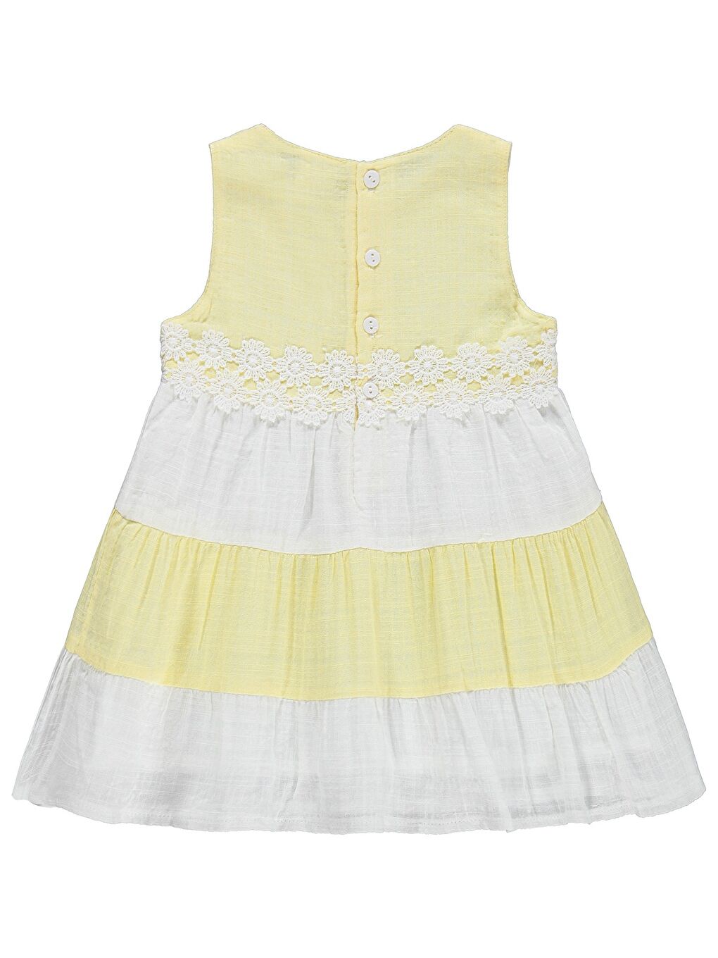 Baby Renkli Roba Dantelli 6-18 Ay Elbise - Sarı-1