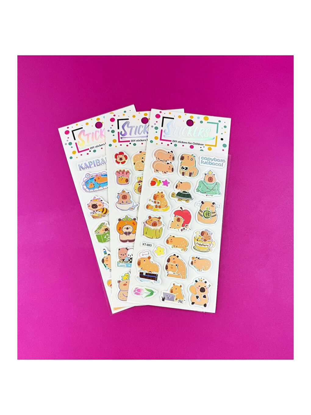 BAM HEDİYELİK EŞYA 3 lü Kabartmalı Capybara Sticker