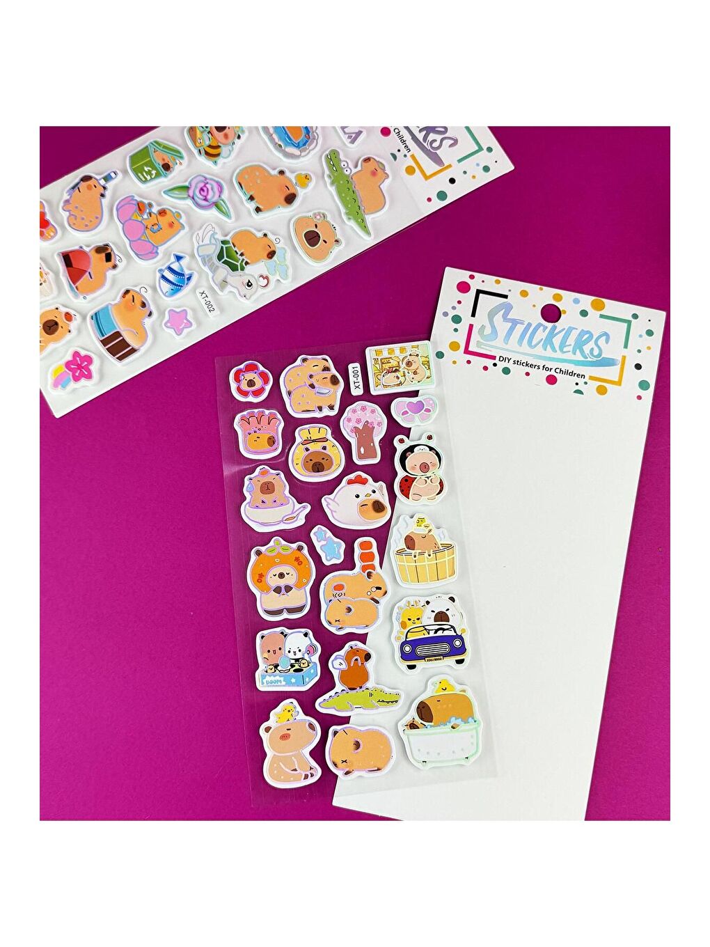 BAM HEDİYELİK EŞYA 3 lü Kabartmalı Capybara Sticker - 2