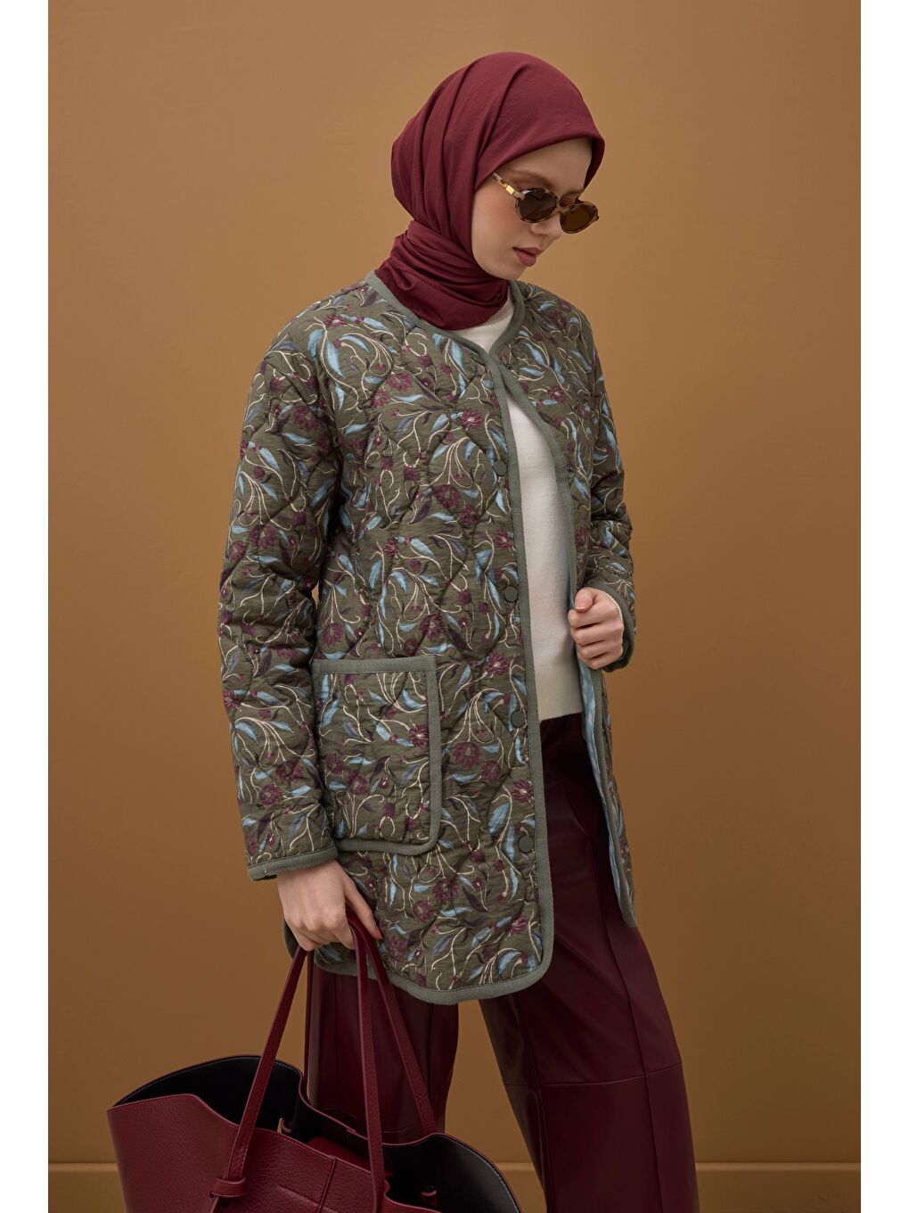 Soft Kraş Eşarp Bordo-2