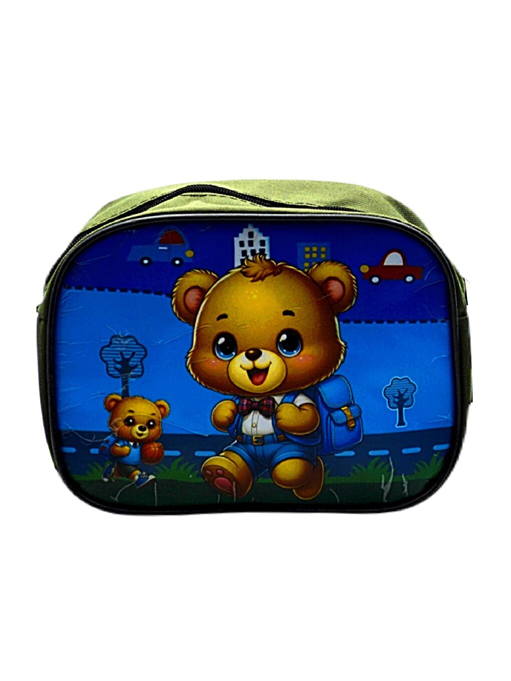 2 Bölmeli Ayıcık Okul Sırt Çantası Ve Beslenme Çantası Haki KOD:1309-4