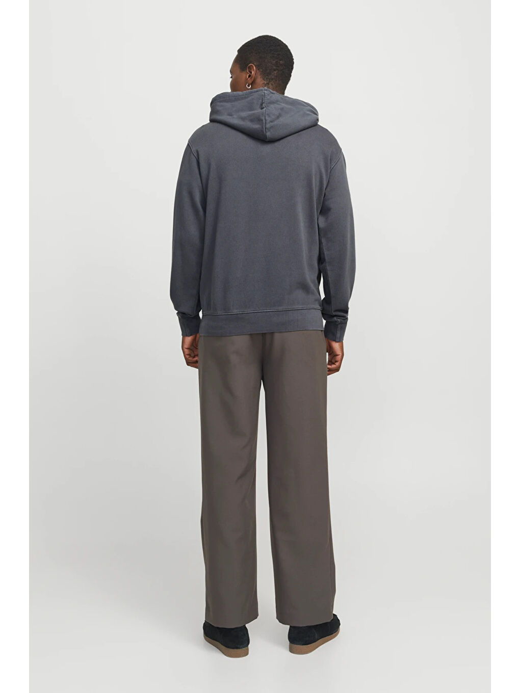 Antrasit Essentials Jjecharge Pamuklu Oversize Fit Kapüşonlu Sweat 12268272-1