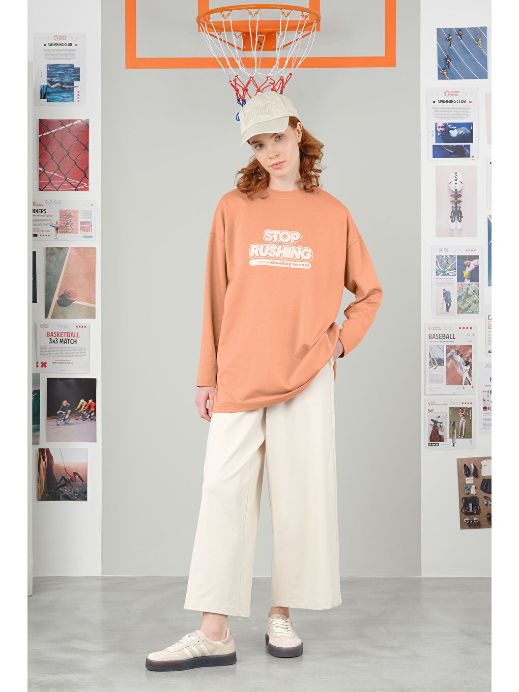 Turuncu Bisiklet Yaka Tişört 70 cm Pastel Somon-1